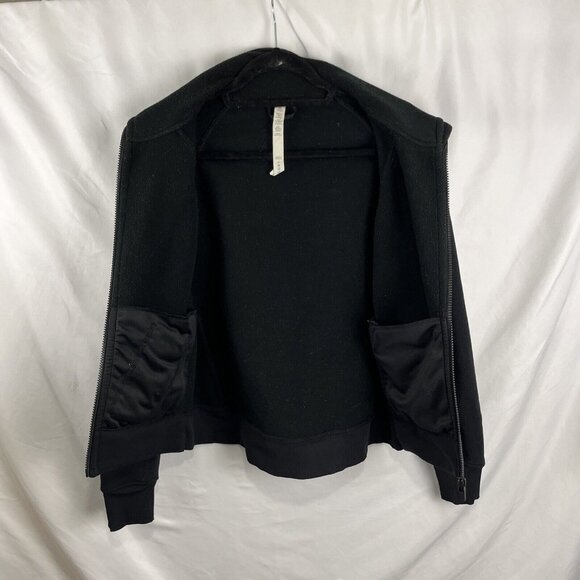 Lululemon Black Fleece-Lined Light Fall Athletic Jacket Women's Size 6 - Picture 8 of 10